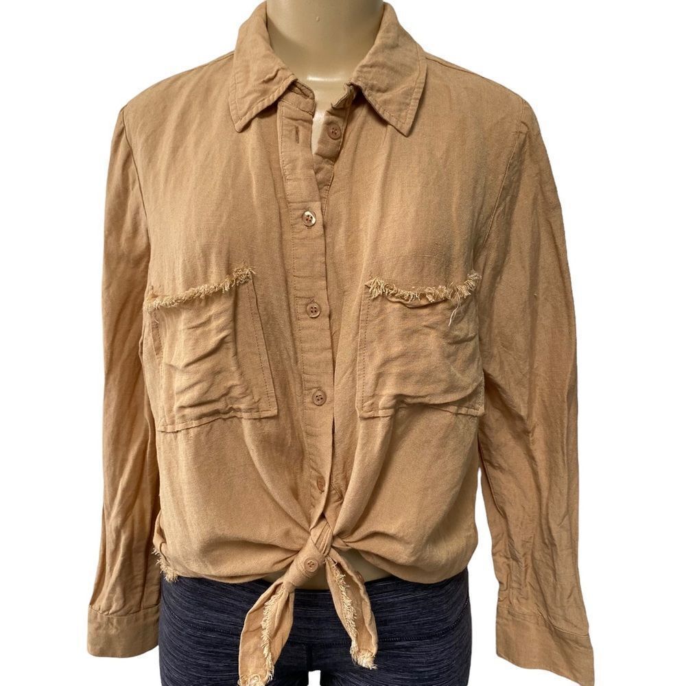 Show Me Your MuMu ‘Marcella’ linen button down Shirt C23 - Picture 5 of 8